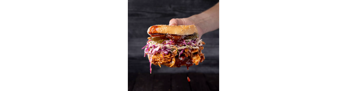 Pulled BBQ Chicken Burger Pulled BBQ Chicken Burger