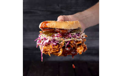 Pulled BBQ Chicken Burger Pulled BBQ Chicken Burger