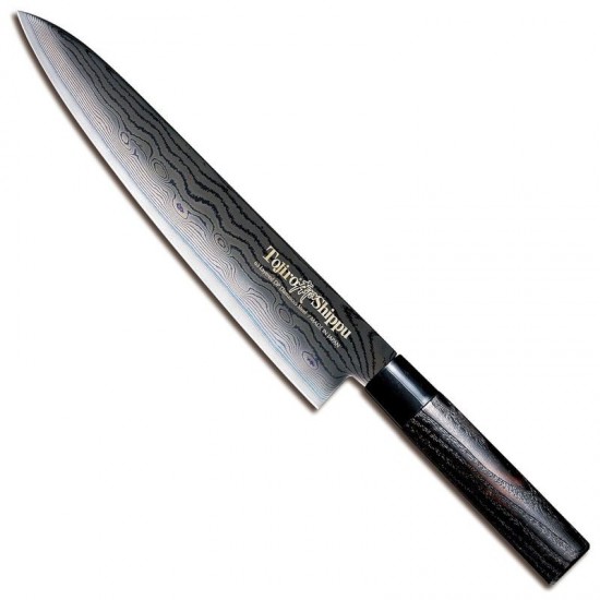 Μαχαίρι Σεφ 27 εκατ. από Δαμασκηνό Ατσάλι με Λαβή Καστανιάς Shippu Black