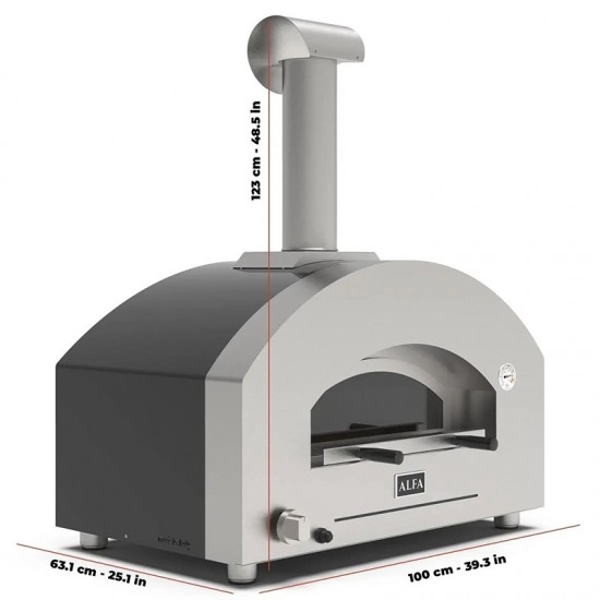 Φούρνος Αερίου Alfa Futuro 2 Pizze Silver Black - FXFT-2P-GSB Φούρνος Αερίου Alfa Futuro 2 Pizze Silver Black - FXFT-2P-GSB