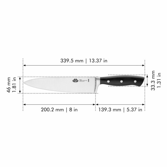 Μαχαίρι του Chef BRENTA με μήκος 33,95εκ.