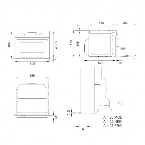 Bertazzoni F45 7 HER MW T AX