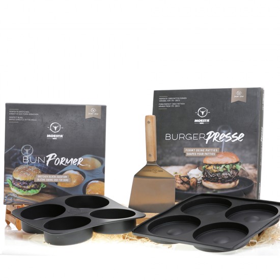 BBQ Specialist Gift Set 1 - Πρέσα για Burger | Φόρμα για bun | Σπάτουλα BBQ