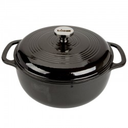 Μαντεμένιο Dutch Oven 5.68 Lt με Επισμάλτωση Πορσελάνης Μαύρο Midnight Chrome - Lodge Μαντεμένιο Dutch Oven 5.68 Lt με Επισμάλτωση Πορσελάνης Μαύρο Midnight Chrome - Lodge