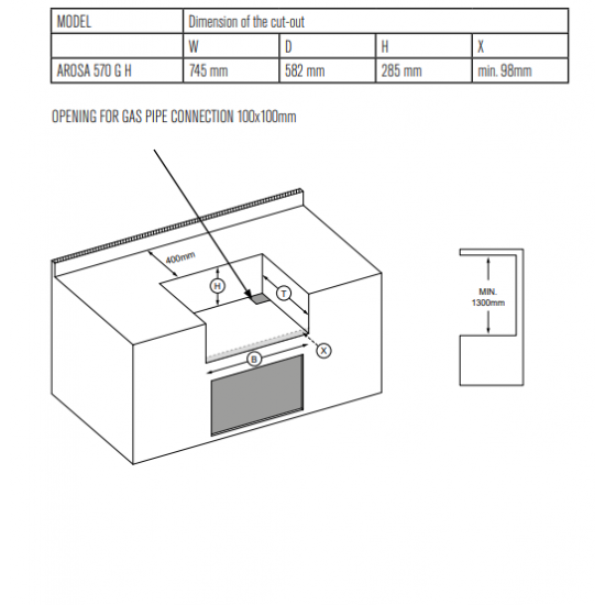 Outdoorchef Arosa 570 G H - ψησταριά υγραερίου εντοιχιζόμενη