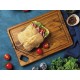 Επιφάνεια κοπής από ξύλο teak με αυλάκι 36 x 25 x 1.9 εκατ. Elegance Culinary  - STOLF