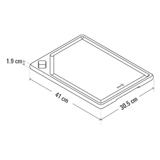 Επιφάνεια κοπής από ξύλο teak με αυλάκι 41 x 30.5 x 1.9 εκατ. Elegance Culinary  - STOLF