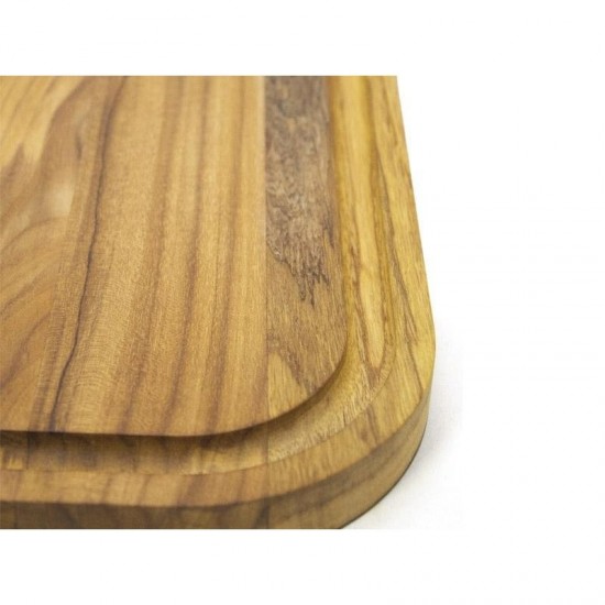 Επιφάνεια κοπής από ξύλο teak με αυλάκι 40 x 28 x 2.4 εκατ. Elegance Culinary - STOLF