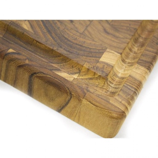 Επιφάνεια κοπής από ξύλο teak end grain με αυλάκι 30 x 20 x 3.2 εκατ. Supreme  - STOLF