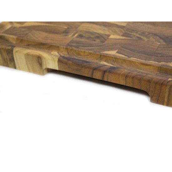 Επιφάνεια κοπής από ξύλο teak end grain με αυλάκι 44 x 29.5 x 3.2 εκατ. Supreme  - STOLF