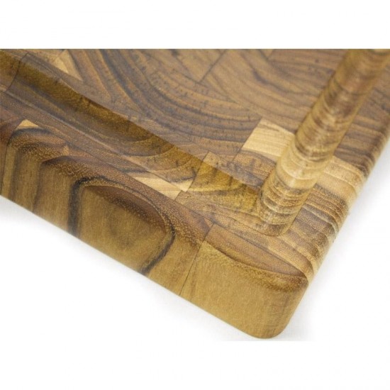 Επιφάνεια κοπής από ξύλο teak end grain με αυλάκι 58.5 x 38 x 3.2 εκατ. Supreme - STOLF
