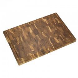 Επιφάνεια κοπής από ξύλο teak end grain με αυλάκι 58.5 x 38 x 3.2 εκατ. Supreme - STOLF