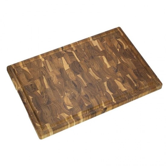 Επιφάνεια κοπής από ξύλο teak end grain με αυλάκι 58.5 x 38 x 3.2 εκατ. Supreme - STOLF