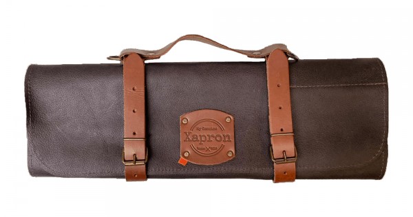 Δερμάτινη τσάντα 10 θέσεων, για μαχαίρια, σε ρολό Utah Choco 45/87 - Xapron